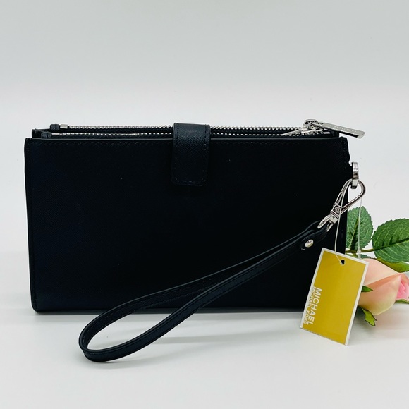 Michael Kors Large Double Zip Wallet Wristlet Black - Picture 6 of 9